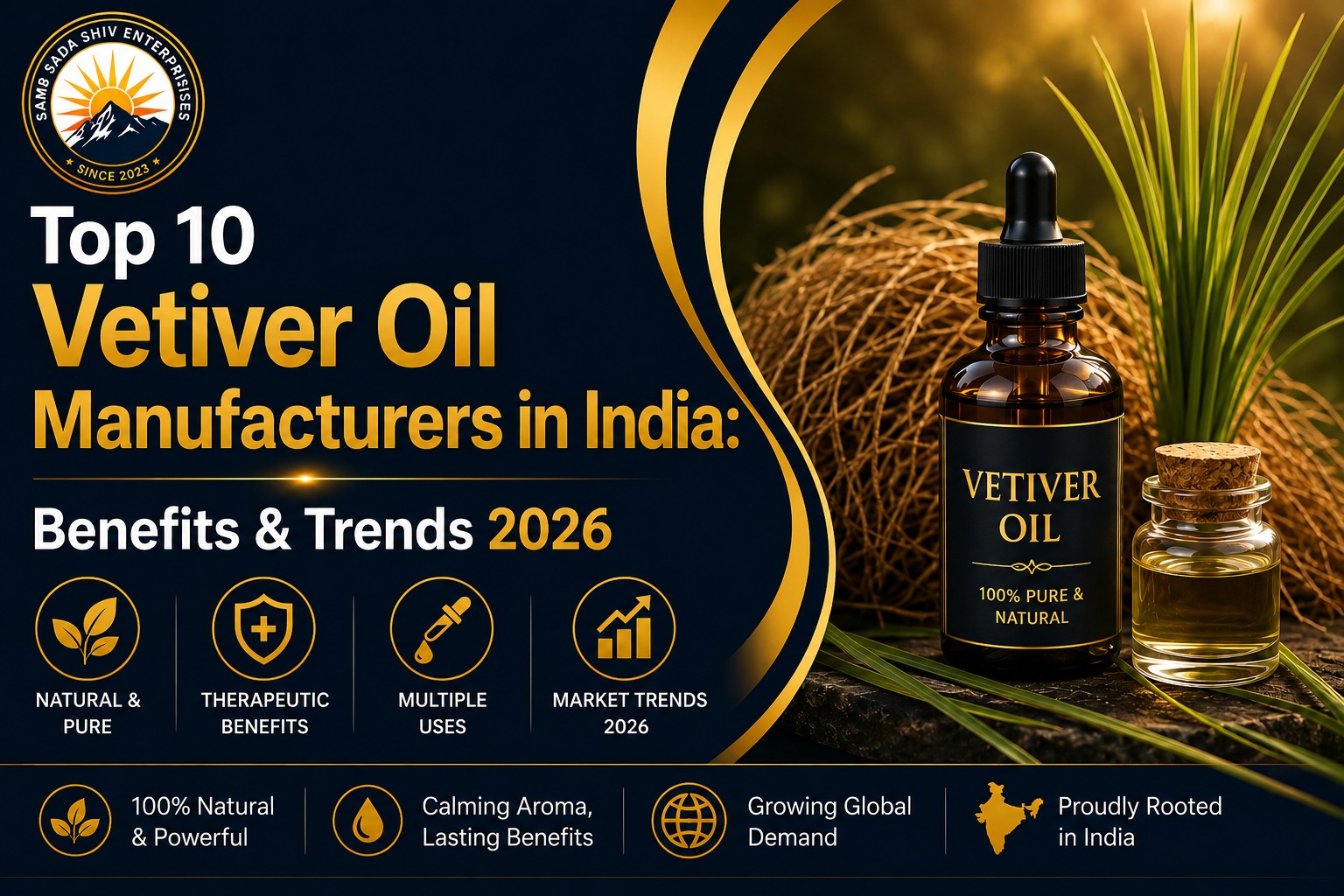 Top 10 Vetiver Oil Manufacturers in India: Benefits & Trends 2026 